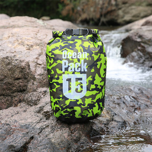 Suministro directo de fábrica 15L Camuflaje Almacenamiento portátil Bolsa de cubo impermeable Mochila deportiva para playa Rafting Buceo - Product Image 4