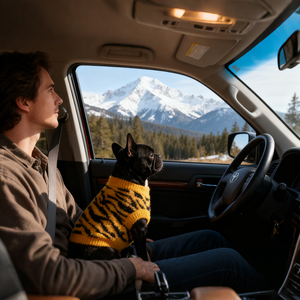 Sweater Anjing Rajut Motif Harimau untuk Musim Dingin, Pakaian Musim Dingin untuk Anjing Kecil, Pakaian Rajut untuk Anjing Besar untuk Luar dan Dalam Ruangan - Product Image 2