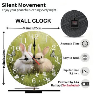 Orologio da Parete <span class=keywords><strong>in</strong></span> <span class=keywords><strong>Legno</strong></span> 25x25cm con Elementi <span class=keywords><strong>in</strong></span> <span class=keywords><strong>Pietra</strong></span> Naturale - Product Image 3
