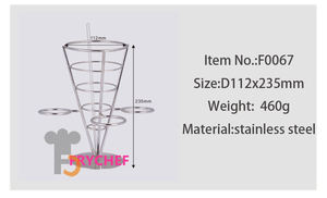 Fry e antipasto cono display con tripla di tazza di salsa di titolari Perfetto <span class=keywords><strong>per</strong></span> il partito e della ristorazione evento-in Acciaio Inox metallo stand - Product Image 4