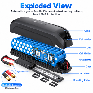 Germany Stock Electric Bike Battery 36V 20Ah Lithium Ion <b>Seat</b> Tube Pack <b>with</b> LED Display and Key Lock for <b>E</b>-Bike - Product Image 5