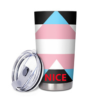 Gobelet isotherme personnalisé en acier inoxydable 20 oz, thème arc-en-ciel Gay Ally, pour les longues heures de conduite urbaine, le camping en bord de rivière et au parc