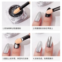 Pinceaux à poudre à ongles éponge jetable Double face applicateur de fard à paupières miroir Chrome Pigment éponge bâton