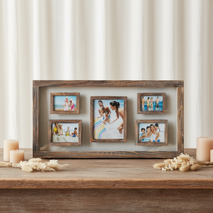 Arbre Généalogique Flottant en Verre Transparent et Bois, Créatif, 5 Ouvertures, Écologique, Tailles Personnalisables, Décoration Maison - Vente en Gros - Product Image 1