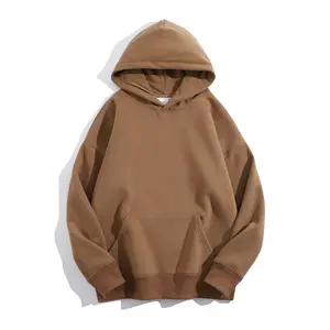 High Quality French Terry Oversized Hoodie Unisex Cropped Hoodie Men Puff Printing Embroidery Custom Hoodies