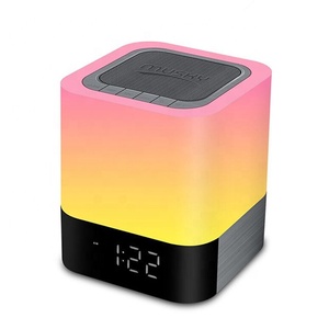 Xách tay không dây Led 7 màu đèn ban đêm Đồng hồ báo thức Loa <span class=keywords><strong>Bluetooth</strong></span> <span class=keywords><strong>BT</strong></span> Loa - Product Image 2