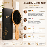 Échantillon Gratuit : Brosse à Cheveux en Bambou Évidée pour Massage du Cuir Chevelu, Démêlante pour Cheveux Humides et Secs, Idéale pour Cheveux Bouclés