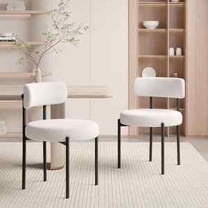 Silla de Comedor Moderna de Lujo, Tapizada en Tela + Metal, Ligera, Portátil y Ecológica para Hogar, Cocina y Parque - Product Image 1