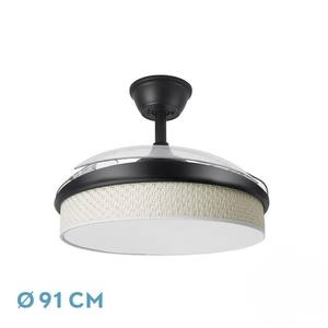 Ventilador de CC de 72 W, 91D, 3 Aspas, 7200 lm, 3000-4000-6000 K, Control Remoto con Memoria y Temporizador para Enfriar y Crear Ambiente. - Product Image 1