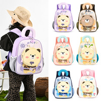 Sac à dos scolaire pour enfants avec motif d'ours de dessin animé, adapté aux garçons et aux filles