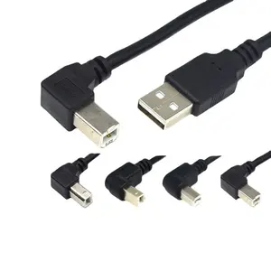 Usb 2.0 A Male To B Male 90 Derajat Usb Kabel Printer Am-bm untuk Printer Usb Kabel Printer 1.5M Hitam Scanner Laptop Peripheral