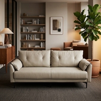 Canapé en cuir véritable de luxe, moderne, capitonné, trois places, pour une décoration élégante de bureau