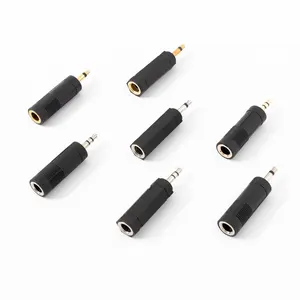 Gold Male to Female Adpater 3.5MM Mono/Stereo Plug to 6.35MM Mono Jack For Audio And Video