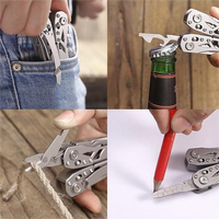Pince multifonction pliable 16-en-1 en acier inoxydable de qualité industrielle, légère, avec couteau, scie, tournevis et ouvre-bouteille pour le camping