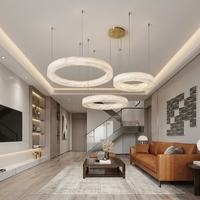 Lustre moderne en cuivre rond de haute qualité, homologué CE, pour salon, salle à manger, villa, éclairage LED