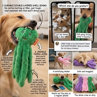 Jouet à mâcher pour chien en peau d'octopus écologique sans rembourrage, peluche durable à tentacules grinçante et couineuse pour les mâcheurs agressifs