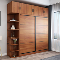 Armoire classique en bois brun Kejia, meubles de chambre à coucher, porte coulissante, dressing ouvert, armoires personnalisées