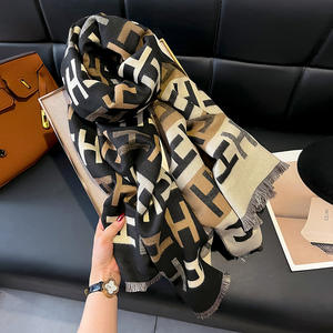 ラグジュアリー デザイナー ブランド パシュミナ ショール 高品質 新作 ファッション 冬 暖かい 厚手 スカーフ レディース 両面 ストール - Product Image 5