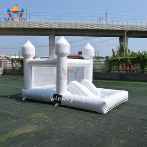 Château gonflable <span class=keywords><strong>de</strong></span> mariage pas cher blanc avec toboggan et piscine à balles pour enfants, idéal pour les jeux en extérieur et la location <span class=keywords><strong>de</strong></span> fêtes - Product Image 2