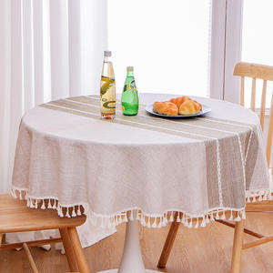 Phong Cách Hiện Đại Trắng Vòng Khăn Trải Bàn Thoải Mái Cotton + Polyester Thanh Lịch Hoa Dệt Mô Hình Thực Tế Bảng Bìa - Product Image 6