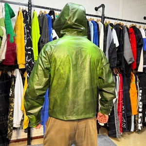 Custom Design Zip up <b>Heat</b> Reactive Fabric <b>Heat</b> Reactive Jacket Windbreaker <b>Coat</b> Green <b>Heat</b> Reactive Jacket - Product Image 2