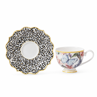 Service de table en porcelaine fine GXKC, motif floral royal de luxe, en céramique, avec décoration sous glaçure
