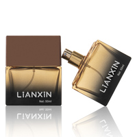 Flacon de parfum rectangulaire personnalisable, finition mate, gravure à l'acide, dégradé, 50 ml, vide, avec pompe pulvérisatrice, en verre, avec boîte d'emballage