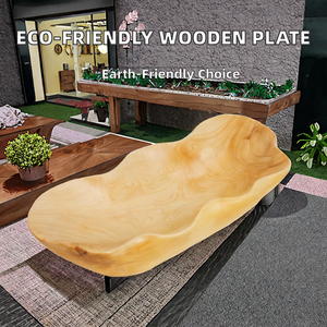 Decorative Natural Wood Fruit Salad Serving Dish Rustic Food Serving Plate for <b>Kitchen</b> Dining <b>Table</b> Centerpiece - Product Image 3