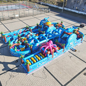 Parcours d'obstacles gonflable sur le thème de l'océan pour enfants, équipement de parc d'attractions extérieur - Product Image 2