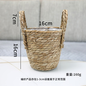 Cheapest Factory Grass Straw Decoration Woven Storage <b>Basket</b> Faux Rattan <b>Flower</b> Pot - Product Image 2