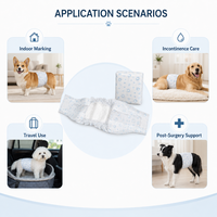 Bandes Abdominales Jetables pour Chiens Mâles, Haute Absorption, pour Incontinence Urinaire, Emballage Personnalisé Disponible