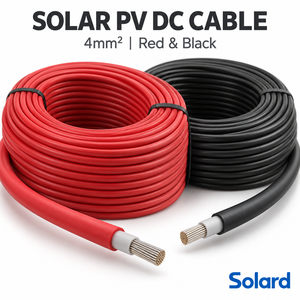 Câble solaire photovoltaïque DC Solard 4mm² rouge et noir, fil monoconducteur pour climatiseur solaire et connexions de panneaux photovoltaïques - Product Image 1