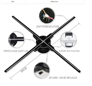 Wifi fernbedienung neue stil holographische werbung 3D LED fan digital signage display