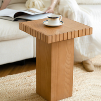 Table basse vintage en bois massif de style français, minimaliste, d'inspiration mid-century, mobile, pour salon, petite table carrée, usage domestique