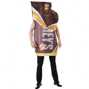 Siap untuk dikirim Bodysuit Cosplay dewasa pakaian lucu mentega kacang coklat untuk pesta kostum Halloween pakaian terinspirasi permen - Product Image 3