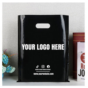 Bolsas <span class=keywords><strong>de</strong></span> Compras <span class=keywords><strong>de</strong></span> Plástico Plegables con Asa Troquelada y Logotipo Personalizado para Boutique y Comercio Minorista - Product Image 2