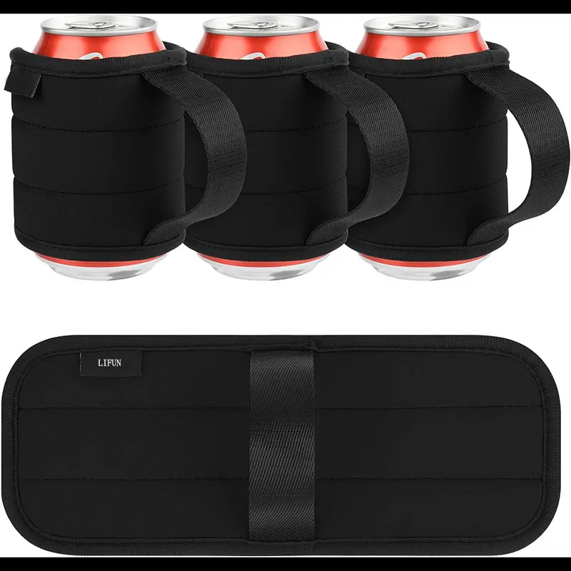Neoprene Drink Can Insulator Sleeve Slap Wrap Can Cover Anti-Slip Insulated Can Cooler Cover Bottle Holder with Handle