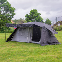 Tente de camping spacieuse à double couche pour l'extérieur avec structure en alliage d'aluminium durable, indice d'étanchéité PU 3000 mm, pour 6 à 8 personnes