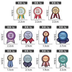 Broches de médailles personnalisées, série de médailles neuves, motifs fleurs de dessin animé et motifs 'Awkward Worst', accessoires vestimentaires, épingles métalliques à lettre - Product Image 6