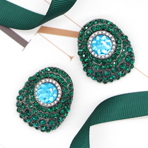 V & R nuevo diseño esmeralda de cristal azul Aqua piedras <span class=keywords><strong>hematita</strong></span> bronce chapado en pendientes - Product Image 5