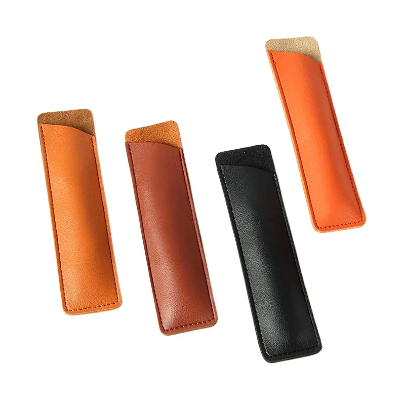 Wholesale High Quality Leather Luxury Pencil Bag Stylus Pen Leather Case With Custom Logo