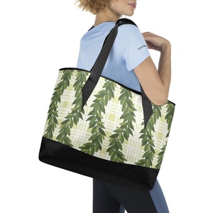 New Arrival Maile <b>Lei</b> Hawaiian Print Tote Cooler Pikake Design Lunch Bag Insulated Grocery Custom Logo Cooler Bag for Shopping - Product Image 6