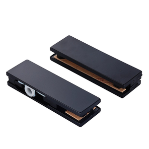 Charnière de porte à ressort en émail noir mat, sans cadre, <span class=keywords><strong>pour</strong></span> porte en <span class=keywords><strong>verre</strong></span> trempé, petite porte, <span class=keywords><strong>clip</strong></span> haut et bas - Product Image 3