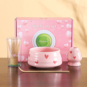 Juego de Batidores de Matcha Modernos a Precio de Mayoreo, 4 Piezas, Accesorios de Bambú, Tazón de Cerámica para Matcha, Kit para Cafetería, Logotipo Personalizado - Product Image 1