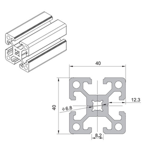 4040 t-khe nhôm đùn hồ sơ với 40 loạt 8 mét khe cắm - Product Image 6