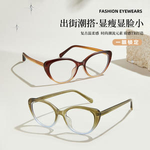 Monture de lunettes œil-de-chat style Zhao Liying, verres en résine anti-lumière bleue UV400, lunettes optiques pour femmes, fabriquées à Danyang - Product Image 5