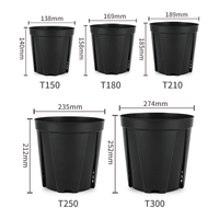 Pots de fleurs en plastique noir légers et durables pour pépinière, avec trou de drainage, pour le contrôle des racines des arbres à monnaie, pour jardin extérieur, vente en gros à prix réduit