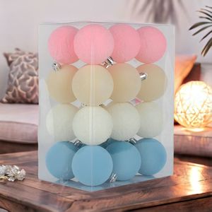Venta caliente de plástico de alta calidad de terciopelo Simple planta <span class=keywords><strong>Bola</strong></span> de terciopelo adornos de Navidad <span class=keywords><strong>Bola</strong></span> Natal adornos Set 24 - Product Image 1