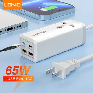 LDNIO Ổ Cắm Điện Nhiều Cổng USB Đầu Ra Cao SC1418 Ổ Cắm Điện 65W Kích Thước Nhỏ Mở Rộng Điện Thông Dụng