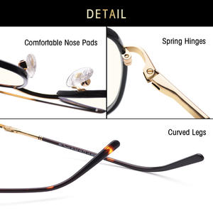 Lunettes de vue carrées grises anti-lumière bleue, monture intégrale, modèle unisexe adulte 9006 XS9006 - Product Image 5